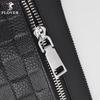 PLOVER Men's Small Checkered Leather Business Clutch