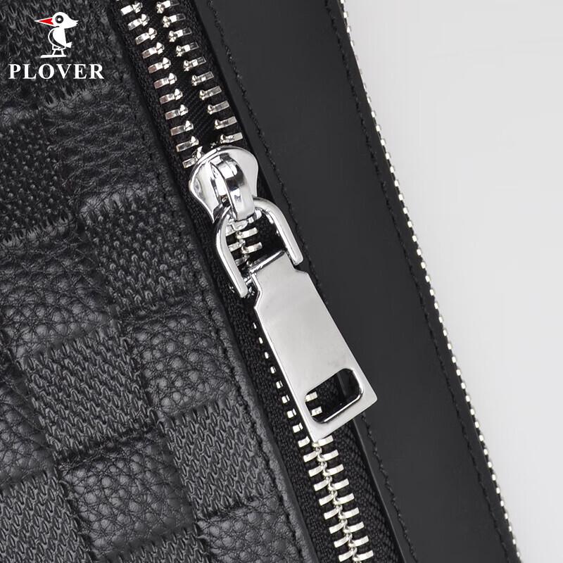 PLOVER Men's Small Checkered Leather Business Clutch