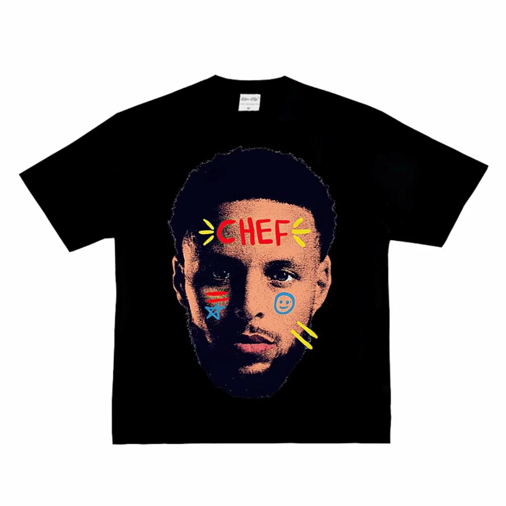

Fashion Men Women s T-shirt Basketball Star American Big Head Print Short Sleeve Cotton T-Shirt Loose Street Wear Tops Clothing XL
