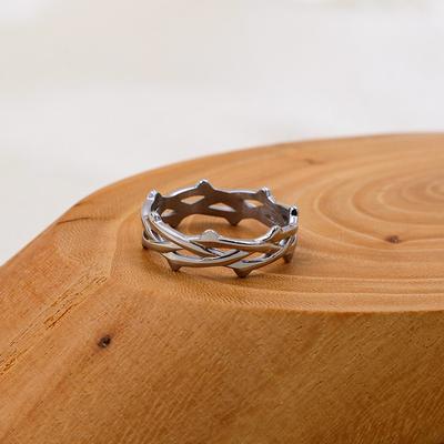 Jewelry Personality Trend Hand Jewelry Titanium Steel Thorns Vine Weaving Ring Female Design Sense Niche