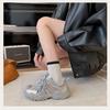 Autumn new heightened thick-soled dad shoes women's leather breathable non-slip soft-soled ugly cute casual sports shoes tide