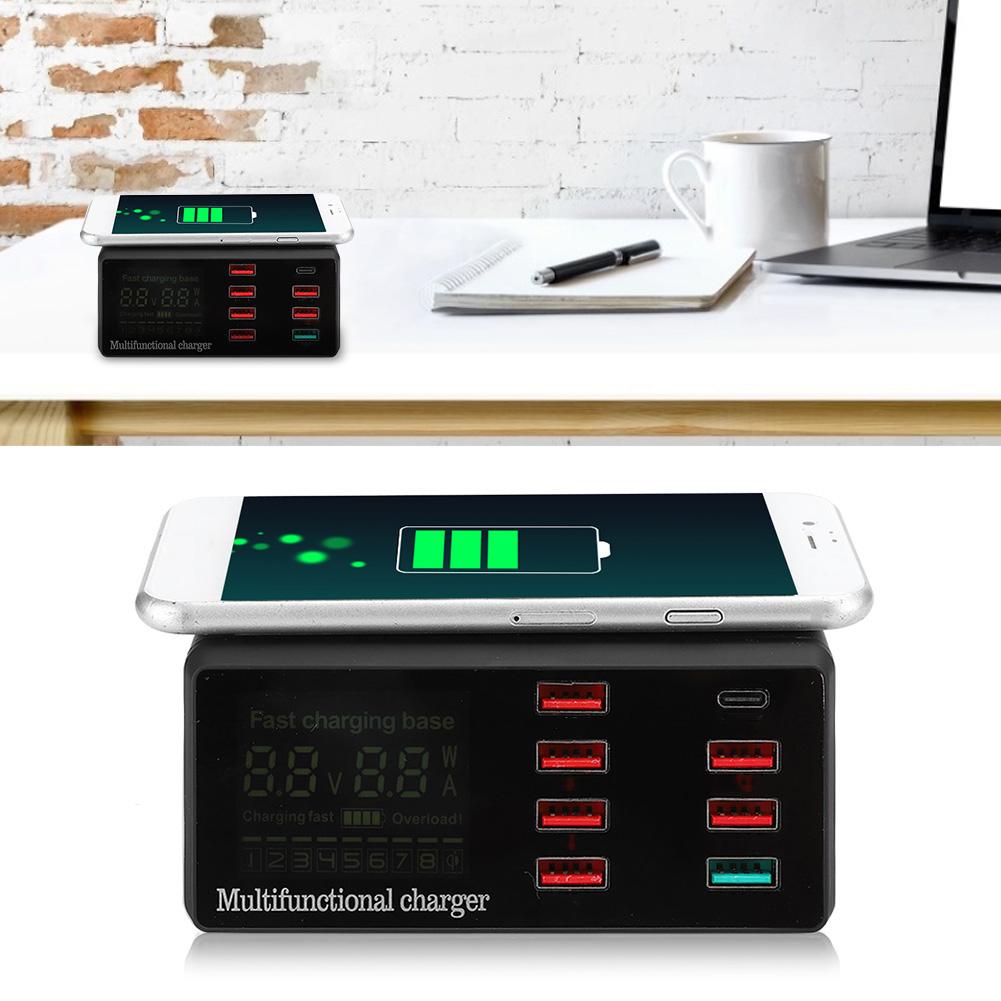 Smartes kabelloses Ladegerät 100W Digitales Handyzubehör 18W Typ C Aufladung für QC3.0 PD (Noir )