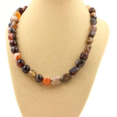 Stones and Minerals. Pietersite Pearl Necklace from the USA + Dream Agate 8 Mm. Chain Necklace for Women, Men. Customizable Size