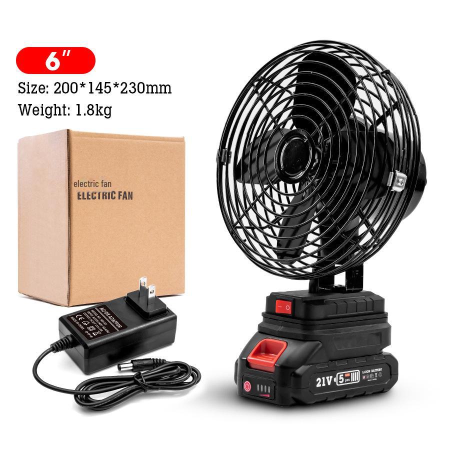 Portable Rechargeable Large-Capacity Outdoor Electric Fan with Makita Interface