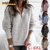 Blusas y camisas de manga larga con estampado de color sólido informal a la moda para mujer