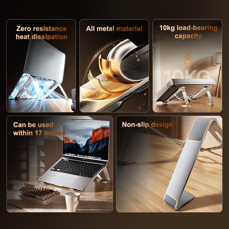 Metal Foldable Laptop Stand Portable Notebook Bracket Support Tablet Stand Heat Dissipation Heightening Rack Laptop Holder