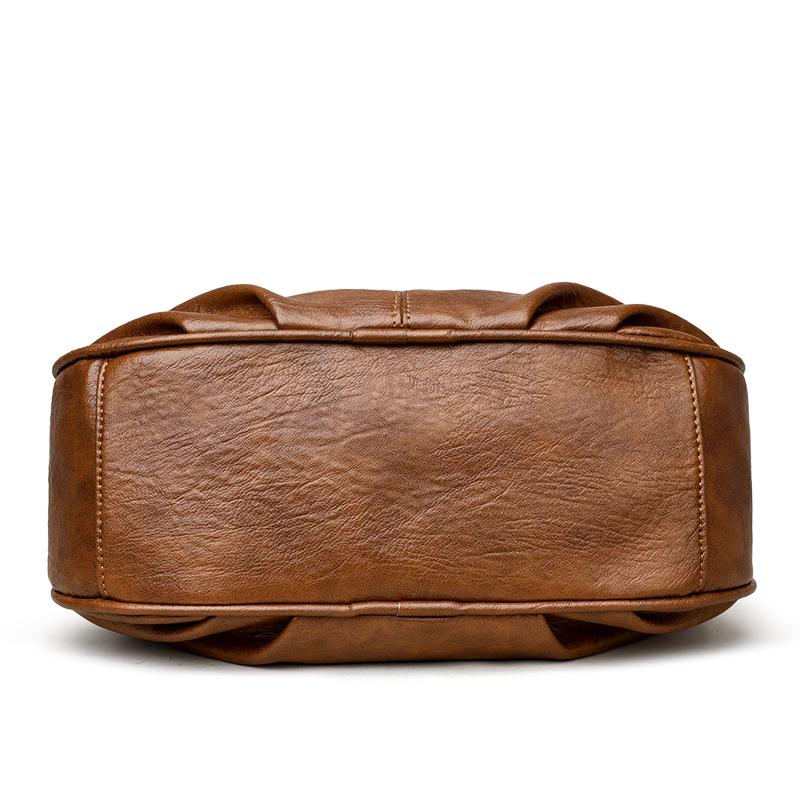 Fashion Vintage Leather Handbag Large Capacity Women's Crossbody Bag Middle-aged Women's Shoulder Bag for Daily Work Shopping and Socializing