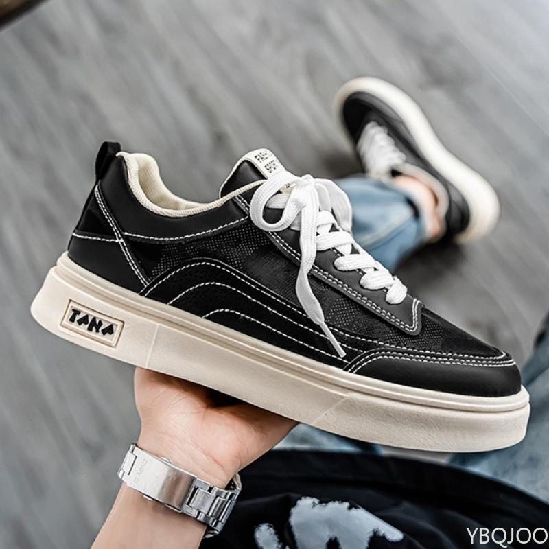Summer Men's New Breathable Canvas Shoes Trendy Versatile Thick Bottom Sports Leisure Simple and Comfortable Board Shoes