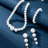 Four-piece Set, Earrings, Bracelet, Necklace Set, French Retro Court Style Imitation Pearl Women's Niche High-end Set.