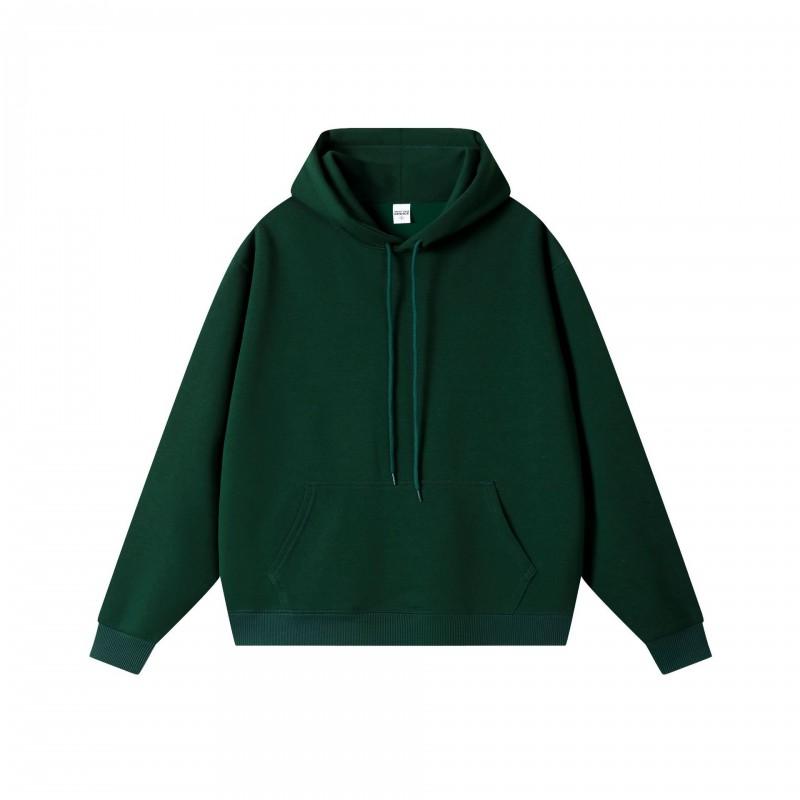 Mens Oversized Heavyweight 450g Fleece-Lined Crewneck Sweatshirt Loose Fit Drop Shoulder Solid Color American Style
