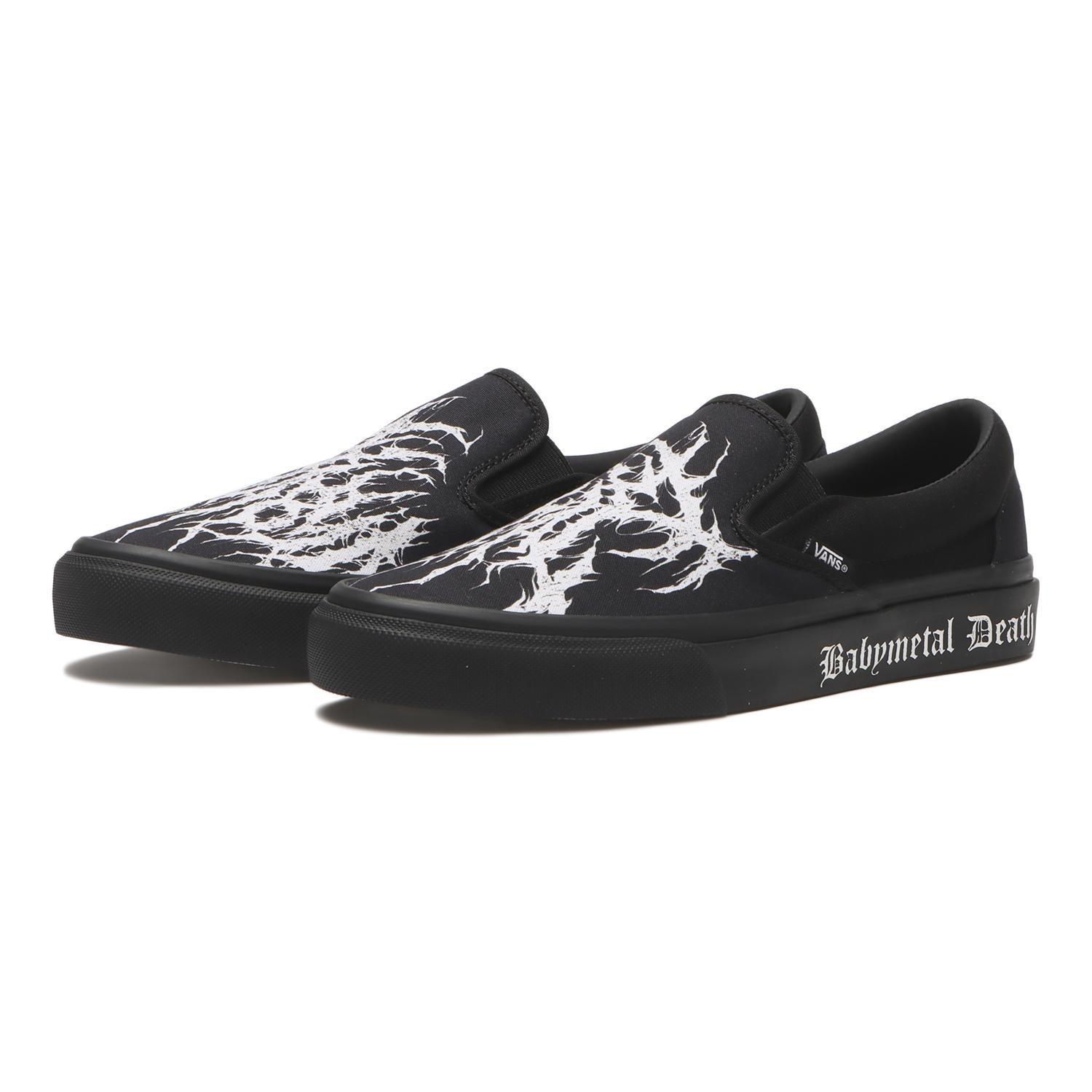 702999-0001 BABYMETAL Vans Slip-On Black White (V98CF BABYMETAL) (Men s) 9.5