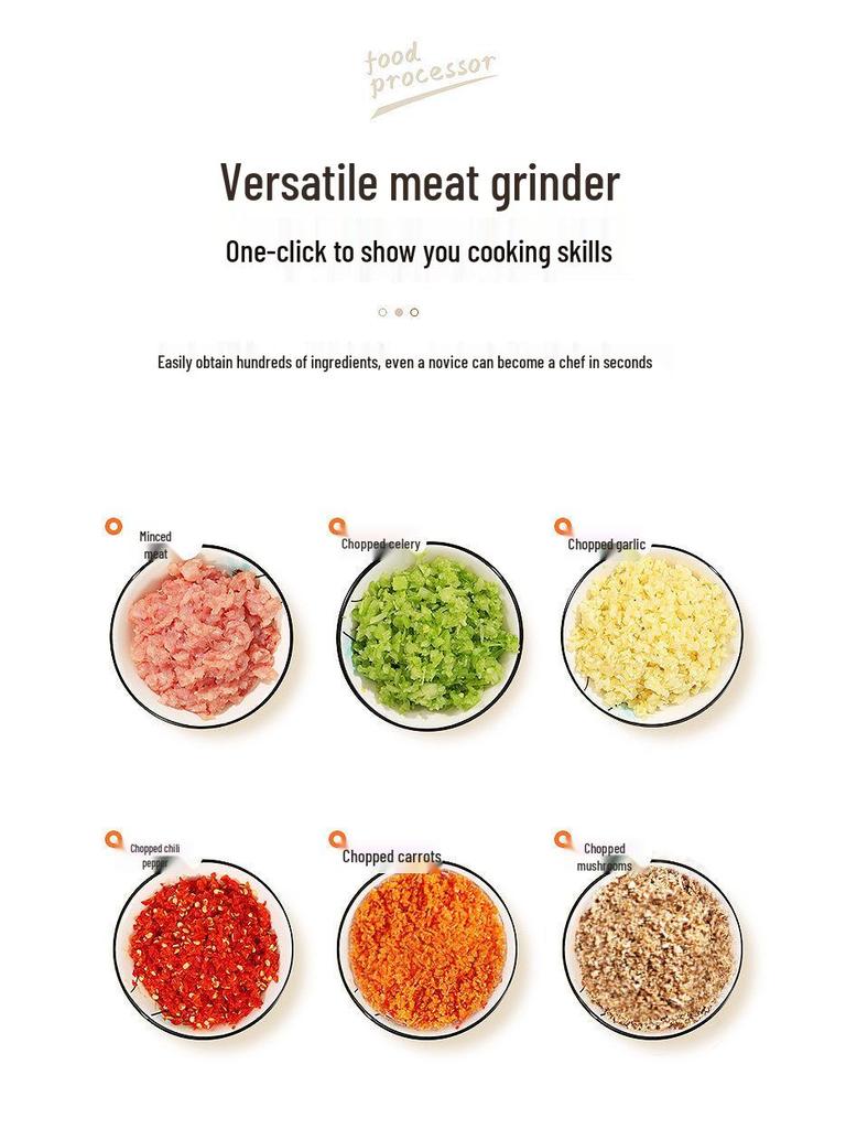 Wireless Multifunctional Kitchen Machine: Electric Meat Grinder, Garlic Pounder, and Baby Food Maker