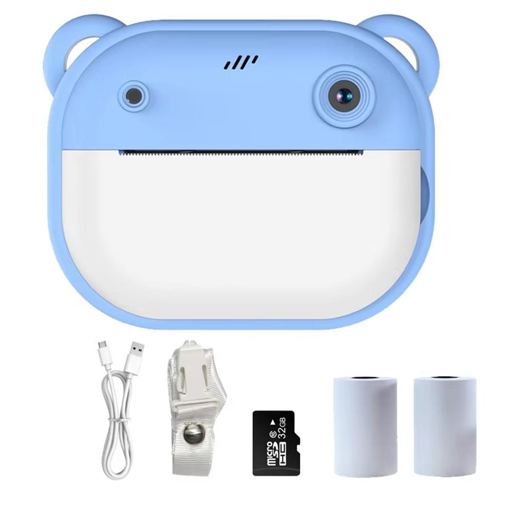 2.0Inch HD Screen Children Digital Camera with Print Paper Mini Instant Print Toys  Birthday Gift