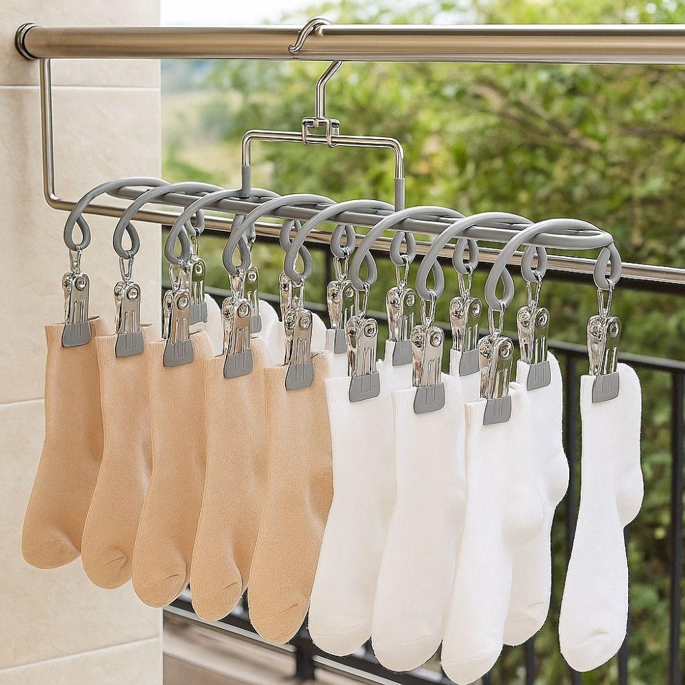 Rustproof Clothes Drying Hanger Stainless Steel Underwear Socks Holder  Outdoor Drying