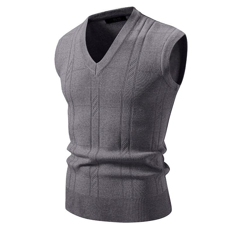 Herren V-Ausschnitt Ärmellose Weste Klassischer Pullover Gestrickte Weste Pullover Strickjacken Tank Outdoor Streetwear