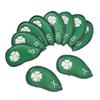 10 PCS Golf Club Head Covers Four Leaf Clover Pattern PU Waterproof Delicate Golf Iron Covers Set
