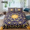 Sun Moon Duvet Cover Set Queen Microfiber Bohemian Black and White Print Yin Yang Comforter Cover Galaxy Star Twin Bedding Set Three Piece Set