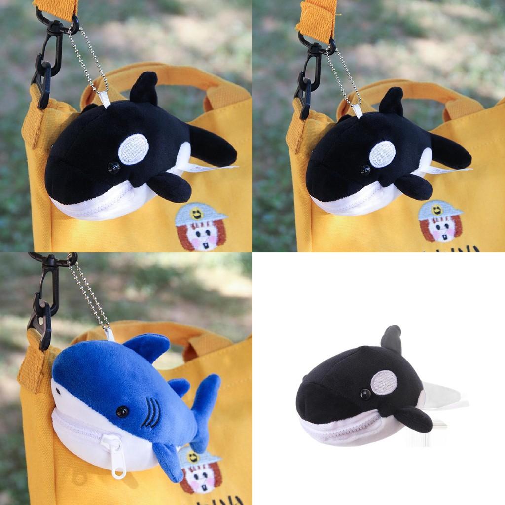 Cute Shark Blue Whale Orcinus Orca Plush Doll Pendant Wallet For Kids And Collectors