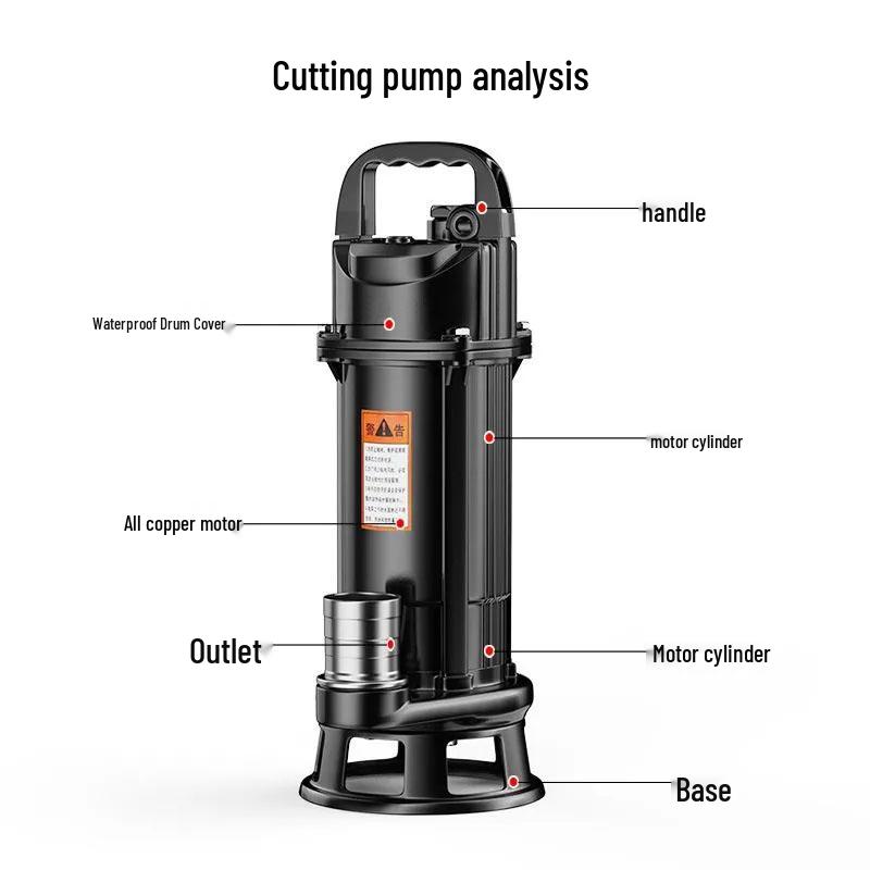 Hochleistungs-220V Abwasser- und Fäkalien-Schneidpumpe für häusliche Klärgruben und Biogas-Gülleentsorgung