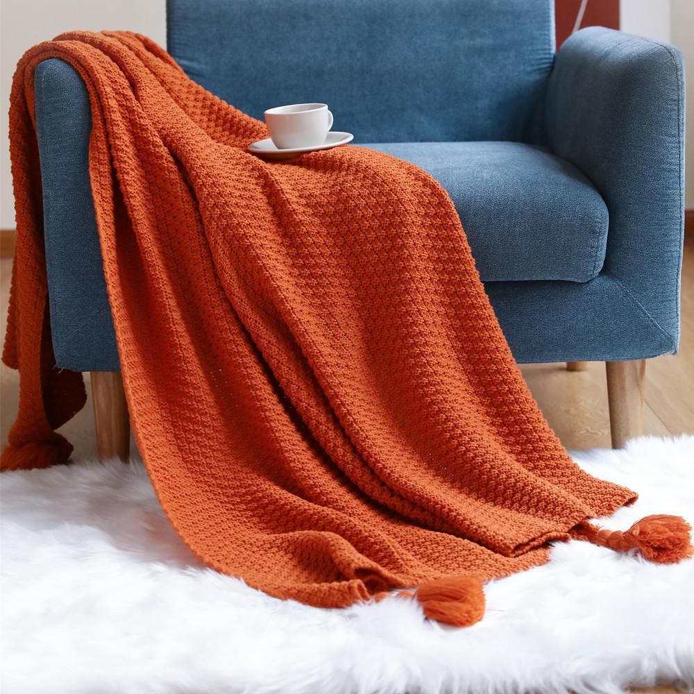 Small Thread Throw Blanket Couch Soft Knitted Sofa Cover Blanket Office Air Conditioning Nap Blanket Cozy Shawl Lounge Bed Blanket For Daily Use