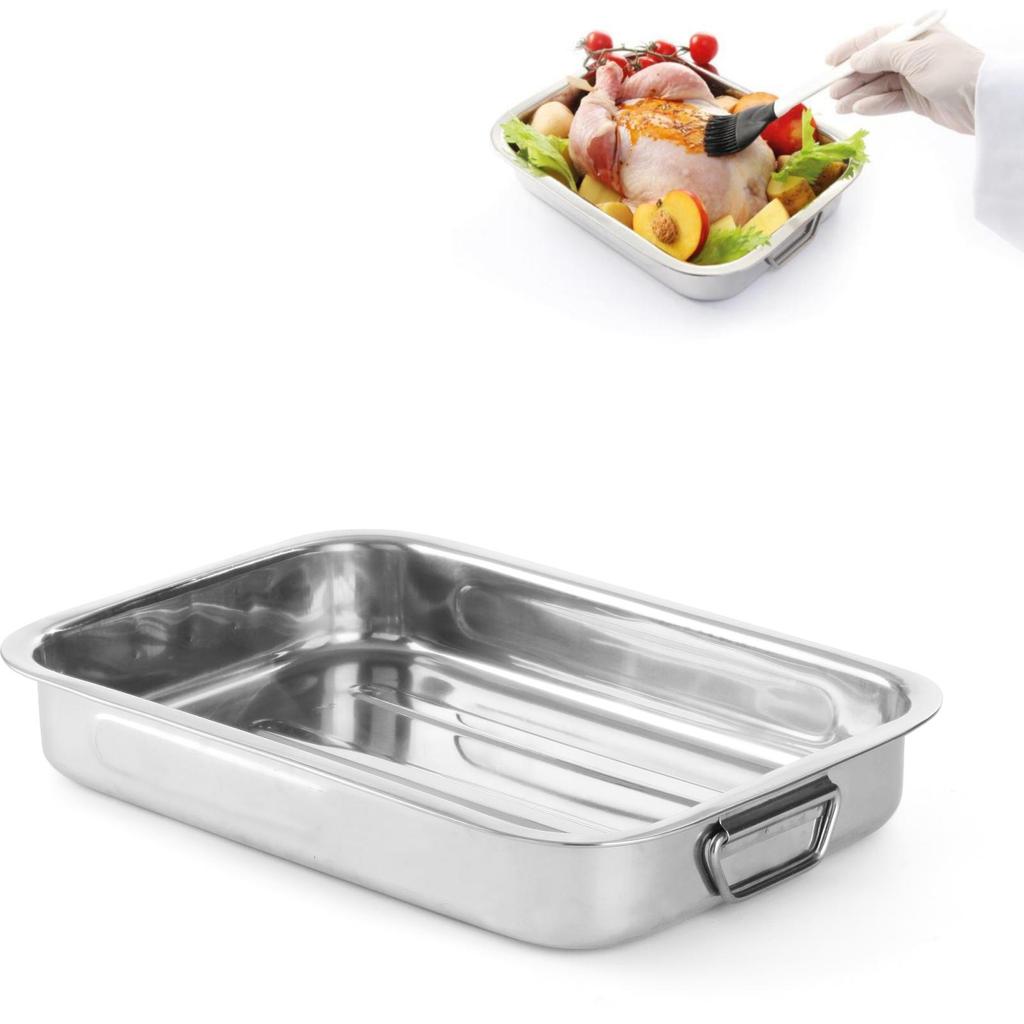 Stainless steel roasting pan for baking in the oven 315x245x50mm - Hendi 508503