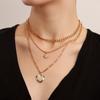 European and American Jewelry, Valentine's Day Ins Metal Style Love Pendant Necklace Female, Punk Trend Multi-layer Necklace