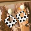 Retro Hong Kong Style Red Polka Dot Earrings: Playful & Elegant Dopamine Boost