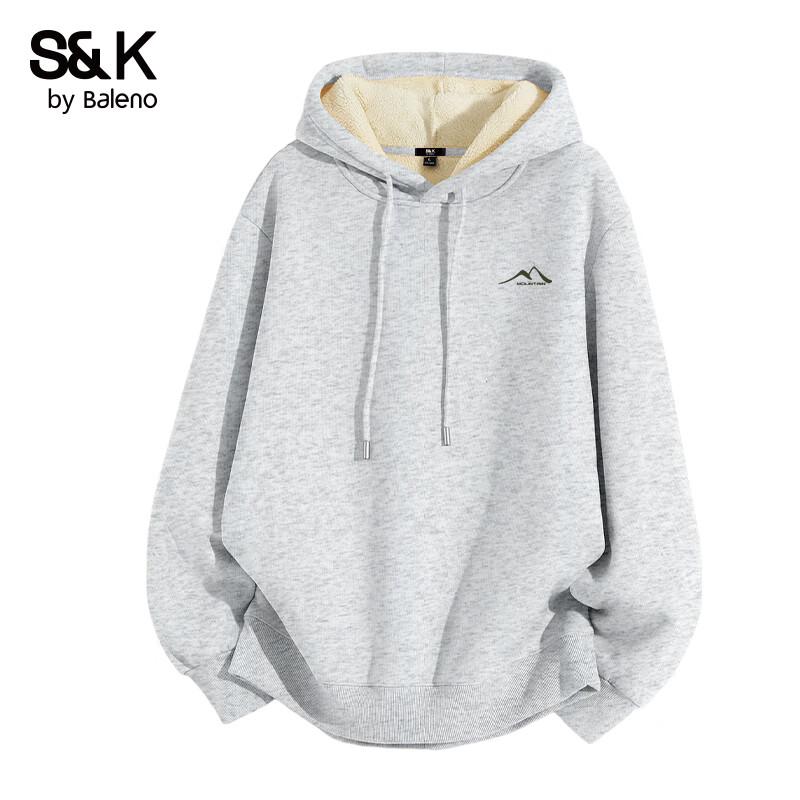 

Baleno Men s S&K Series Winter Thickened Lamb Wool Hooded Sweatshirt L