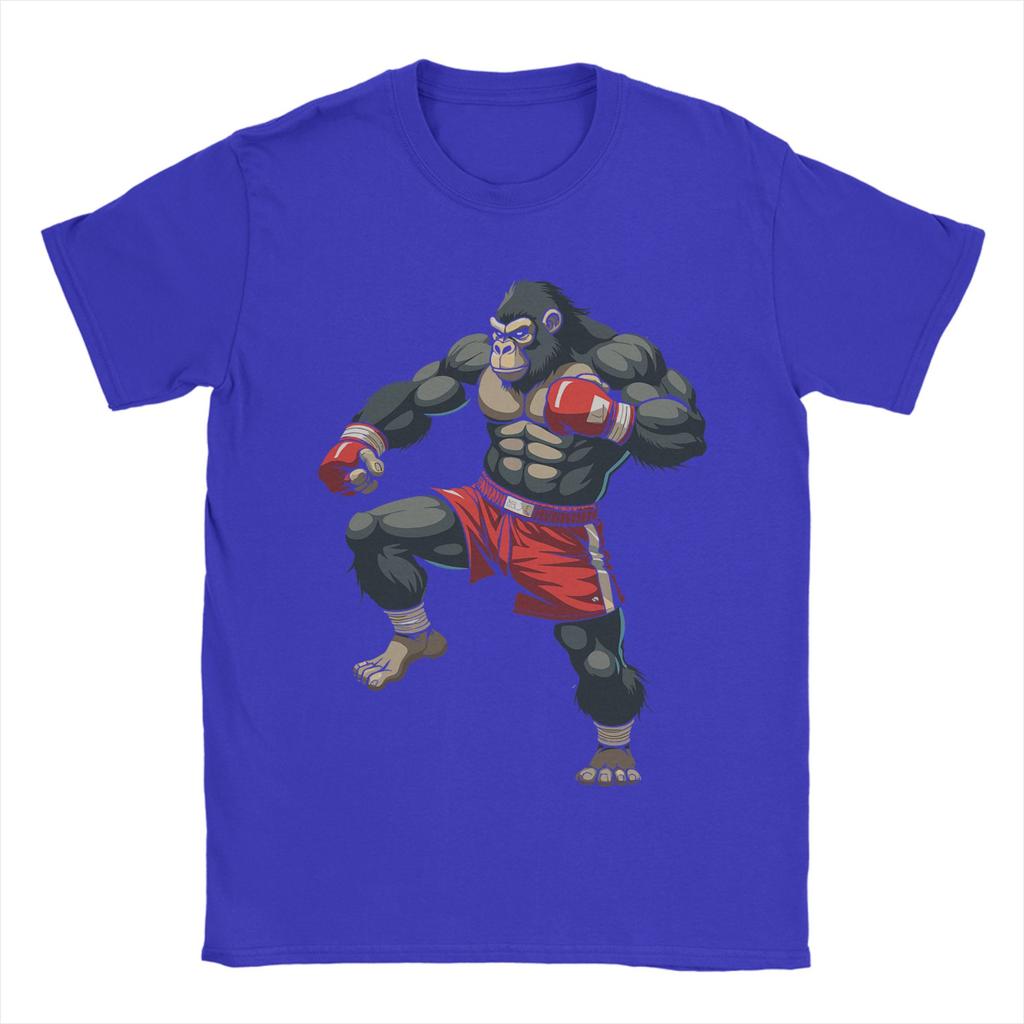 Muay Thai Gorilla Thai Boxing Cotton T-Shirt For Men Summer  Classic T Shirts O-Neck Hipster Tees Big Size Hot Sale Clothes