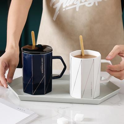 Tazza in ceramica linea semplice stile nordico Tazza da caffè Tazza da acqua Tazza da latte Grande capacità