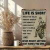 Motorcycle Metal Art Vintage Biker Wall Decor Life Is Short Ride Often Sign