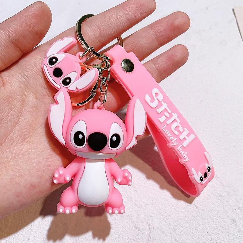 Anime Lilo & Stitch Keychians Cute Stitch Angel Pendant Keychain Cartoon Car Keyring Ornament Toy Gifts For Unisex