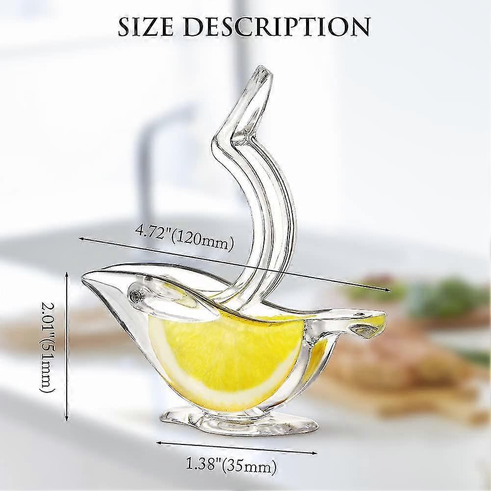 Deluxe Design Individual Lemon Squeezer, Lemon Squeezer Manual Hand Squeezer Acrylic Tableware Transparent Serving Tableware(2PCS White)