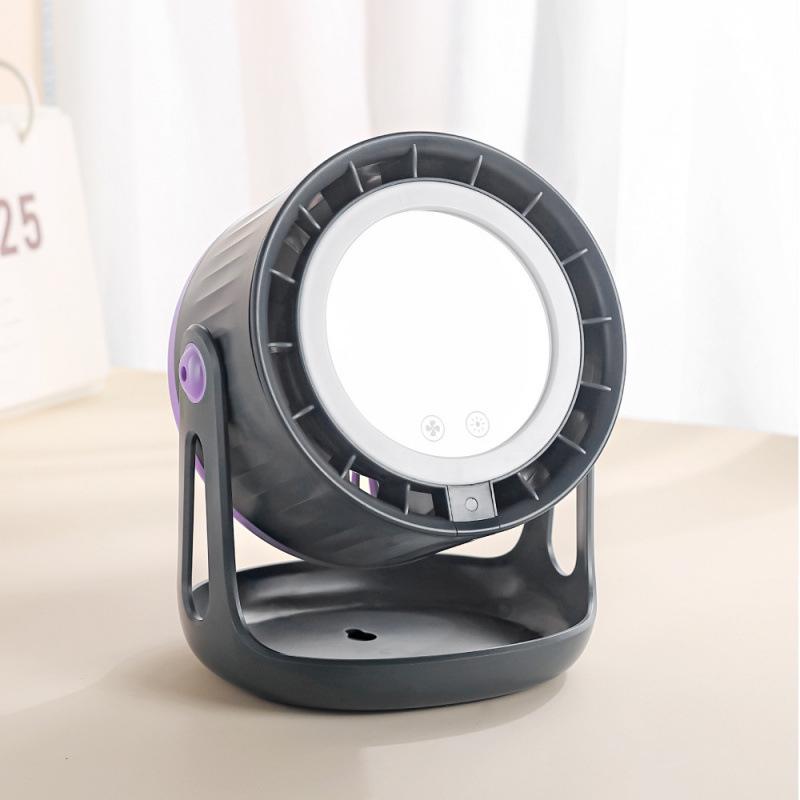 USB Rechargeable LED Display Wall-Mount & Desktop Mirror Fan 168x138x198mm