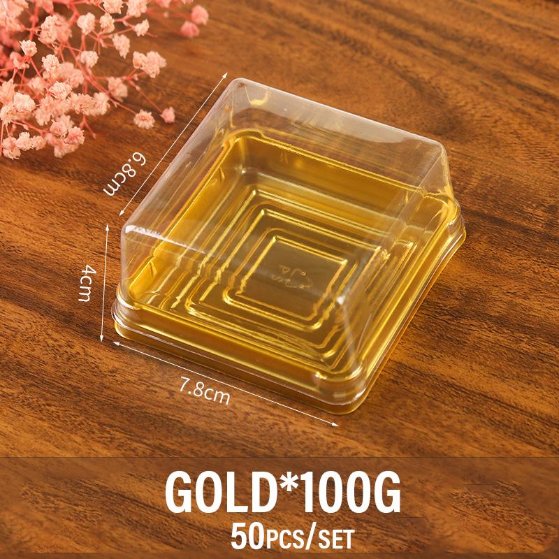 50 Pezzi Scatola Trasparente per Torta Contenitore Quadrato Scatola per Mooncake con Coperchio Scatole per Imballaggio Cupcake Pasticceria Matrimonio Forniture per Feste