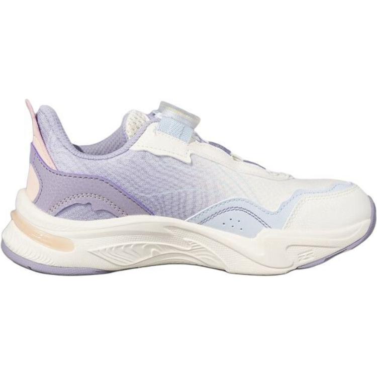 Li Ning Kids Yun Chuan V4 Comfortable Fashion Non-Slip Wear-Resistant Low-Top Casual Shoes Kids Casual Shoes Off-White Purple YKCU104-2