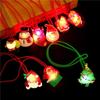 Halloween Light Up Pumpkin Necklace LED Glowing Christmas Pendant Mardi Gras Party Favor Gift for Kids Beaded Accessory