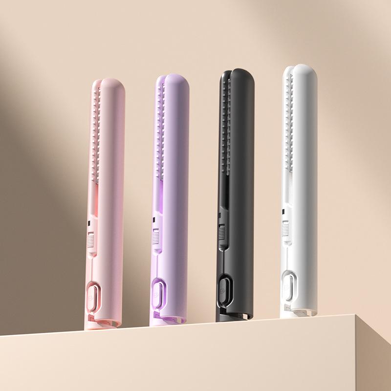 USB Mini Straightener & Curler: Dual-Use, Wireless, Portable Hair Tool for Outdoor Use
