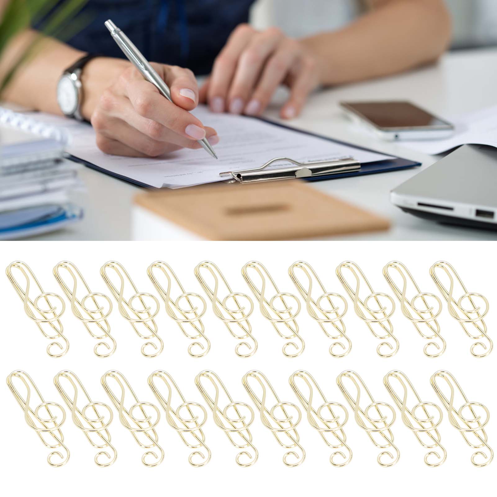 20Pcs Musical Note Paperclip Music   Shape Crtivity Modeling Metal Craft Supplies