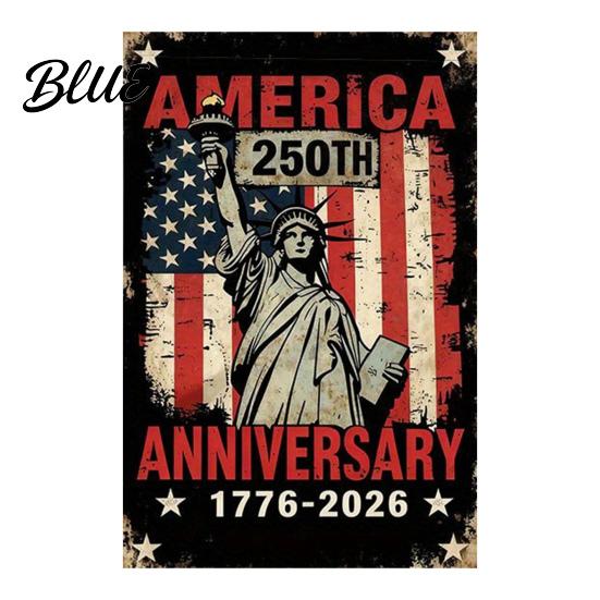 Porch Patriotic Flag 250th Anniversary America Garden 250 Years of Freedom Banner Red Gold Navy 4th July Yard Sign for Independence Day Memorial Gift