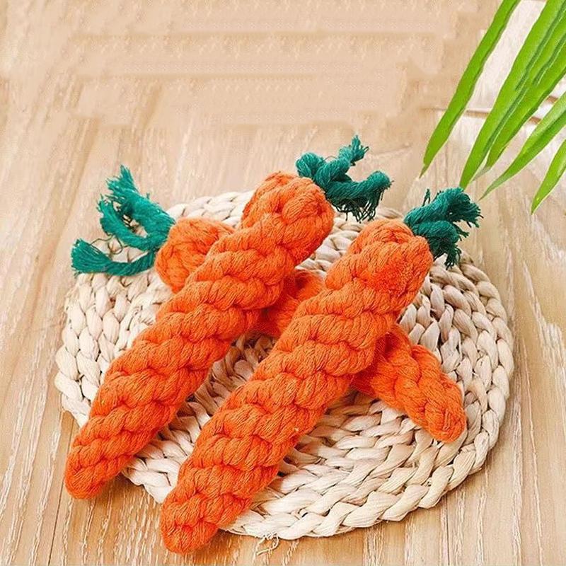 Pet Toys Cotton Rope Weaving Carrot Puppy Dogs To Relieve Boredom and Wear Resistance and Bite Resistance Pet Supplies