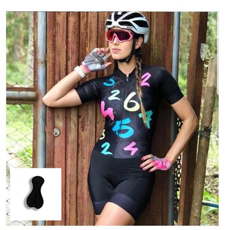 Combinaison de Cyclisme pour Femme Manches Courtes Une Pièce Triathlon VTT