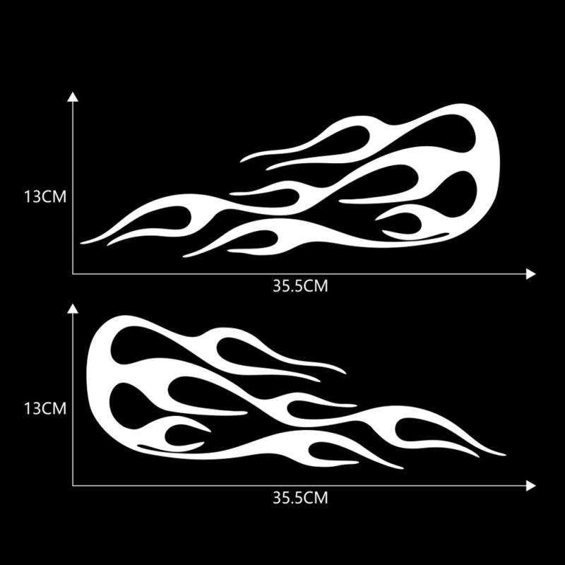 2pcs Flame Style Motorcycle Gas Tank Stickers Car Body Decals Universal Decoration D-1219