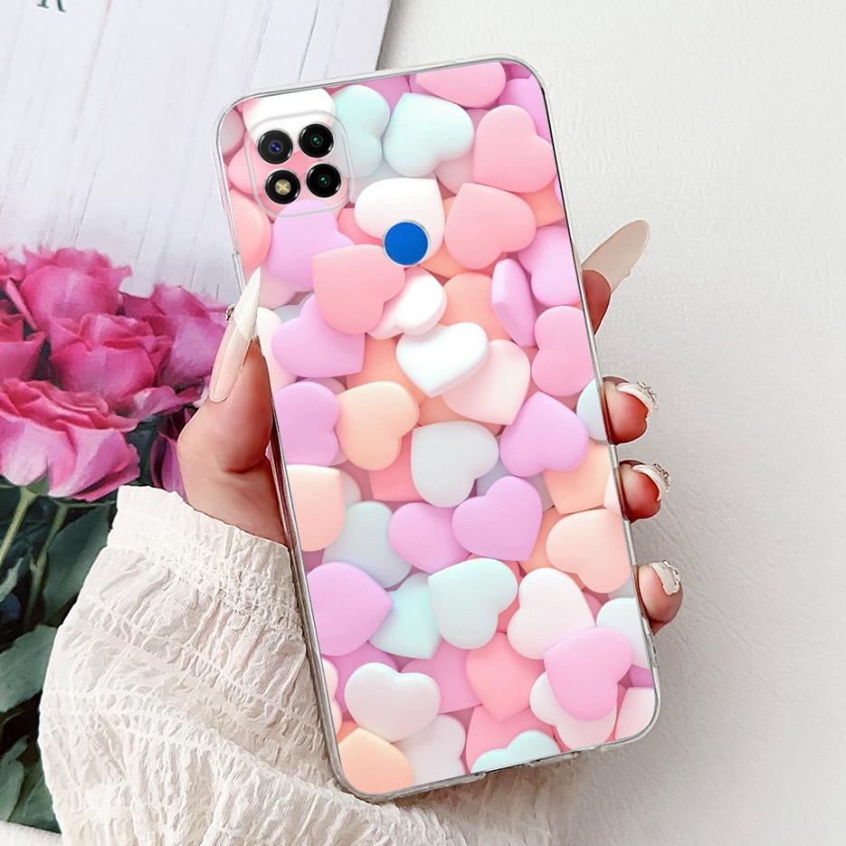 For Xiaomi Redmi 9C Case 6.53'' Cute Love Heart Painted Cover Soft Slim Phone Case For Xiaomi Redmi 9C NFC Redmi9C Fundas Bumper