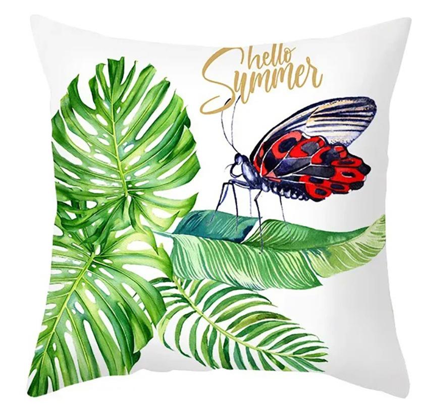 Home Decor Tropical Animals and Leaves Decorative Pillow Covers Pattern Cushion Cover Suitable for Sofa Bedroom Car Pillow Cover