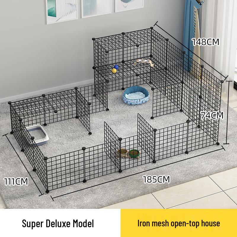 Indoor Pet Fence: Dog and Cat Barrier Gate with Iron Mesh for Anti-Escape and Isolation