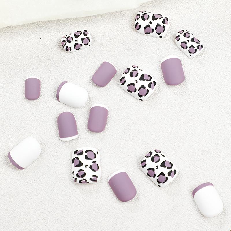 Lavender Purple Leopard Print Nail Art Stickers