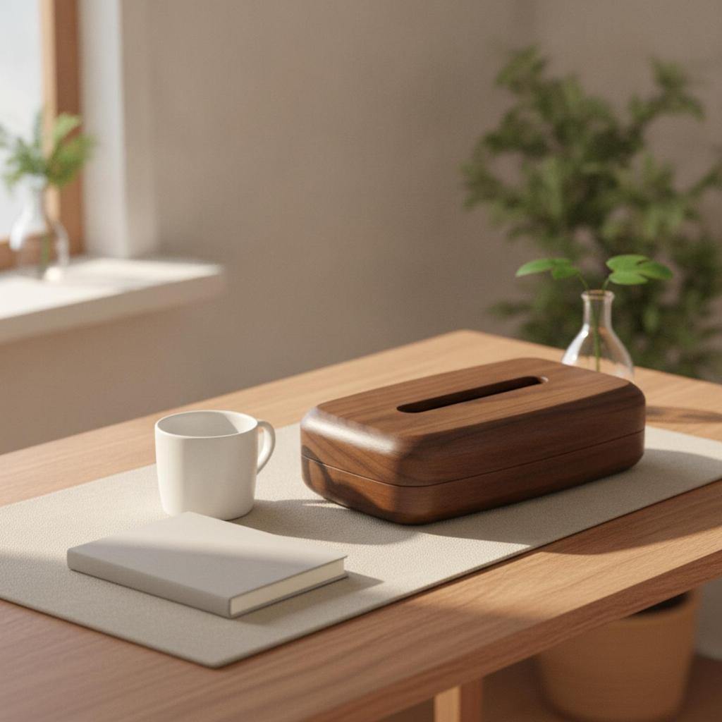 Rectangular Tissue Box Tabletop Wood Decorative for Living Room