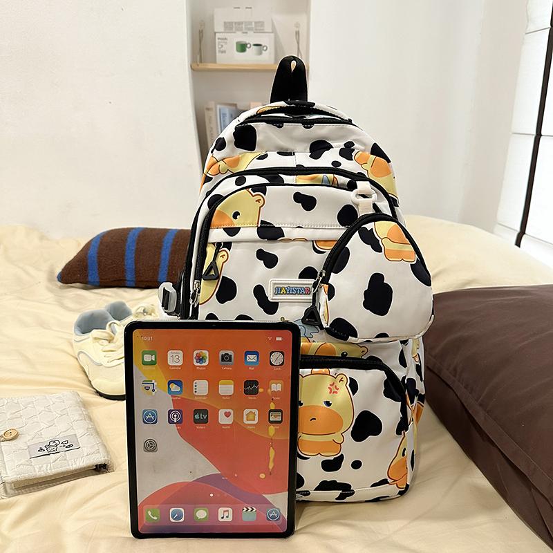 Cartoon Student Schoolbag Large Capacity Lightweight Women's Backpack with Coin Purse