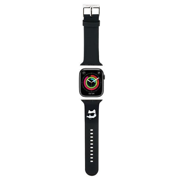 Karl Lagerfeld KLAWMSLCNK Apple Watch Strap 38/40/41mm Black/black Strap 3D Rubber Choupette Heads